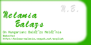 melania balazs business card